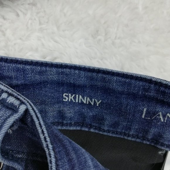 Lane Bryant Womens‎ Jeans Skinny Blue Dark Wash Distressed Whiskering Plus 20 - Picture 11 of 15